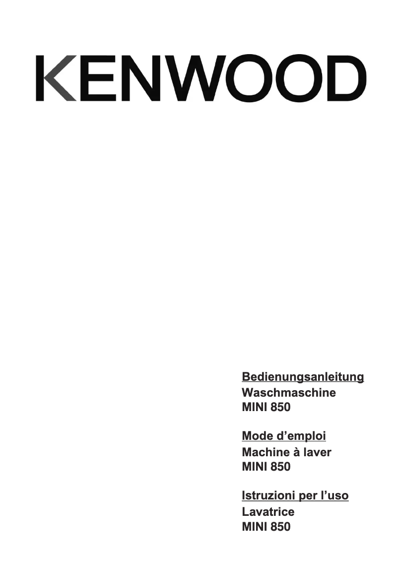 Page n°1 - Manuel utilisateur Kenwood MINI 850