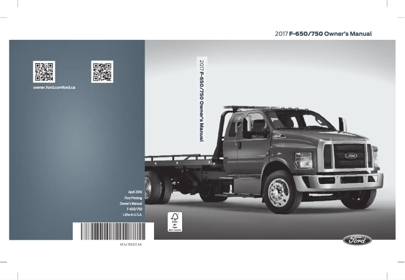 Page 1 de la notice Manuel utilisateur Ford F-750 (2017)