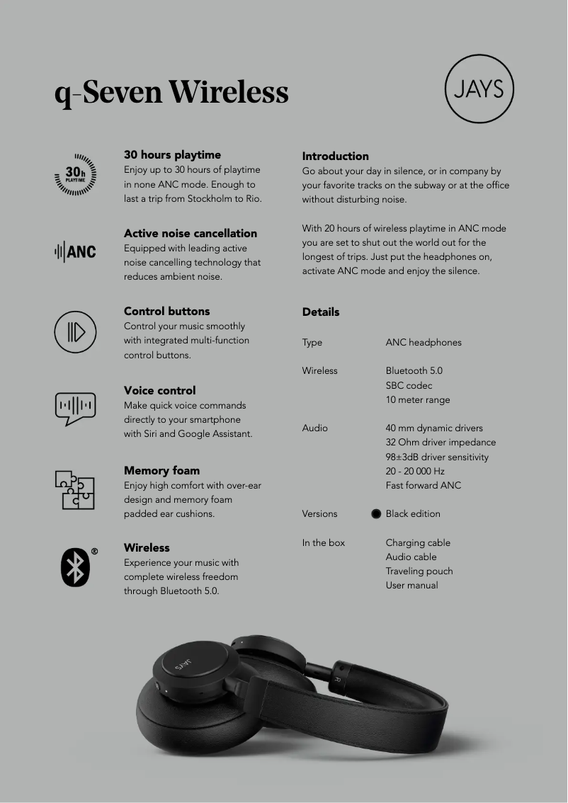 Image de la première page du manuel de l'appareil q-Seven Wireless