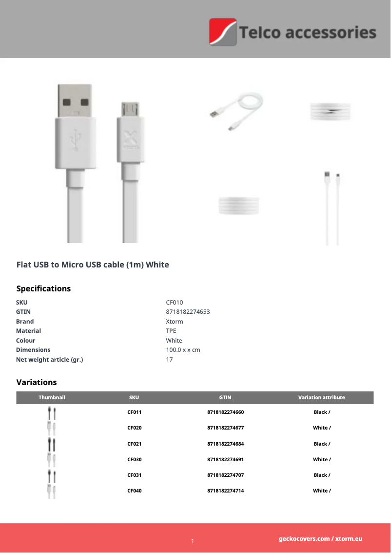 Page 1 of the manual User Manual Xtorm CF010