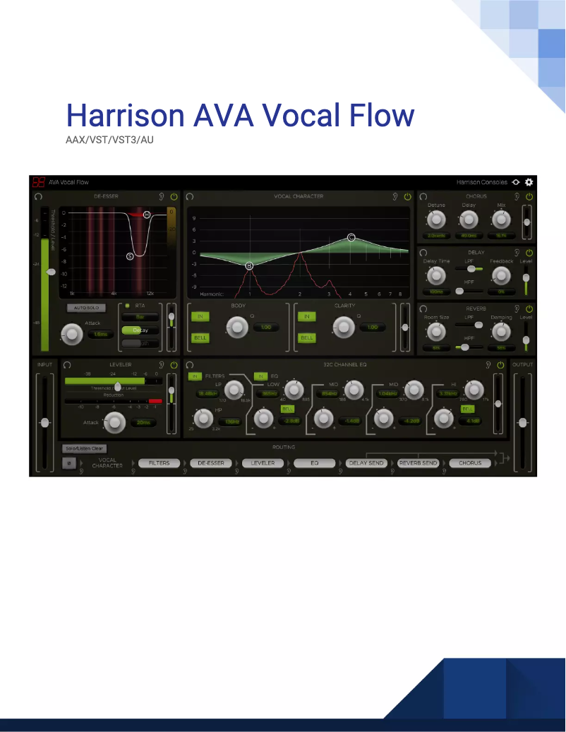 Page n°1 - Manuel utilisateur Harrison AVA Vocal Flow