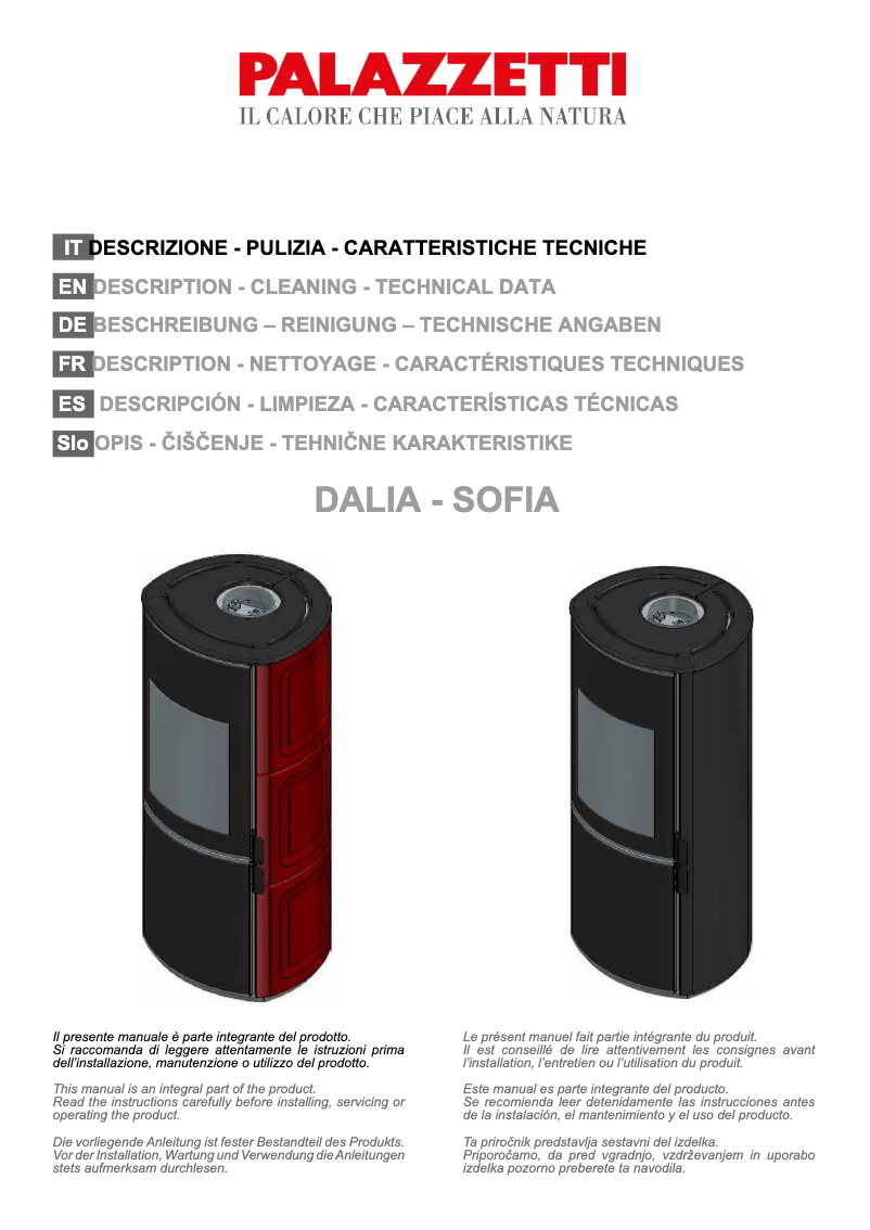 Page n°1 - Manuel utilisateur Palazzetti Dalia