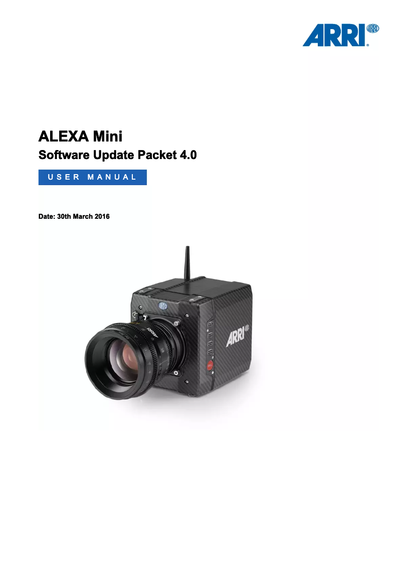 Page 1 de la notice Manuel utilisateur ARRI ALEXA Mini