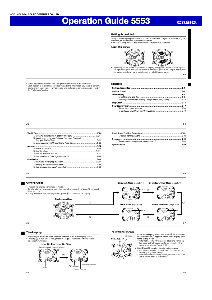 Image de la première page du manuel de l'appareil G-Shock G-Steel GST-410-1AER