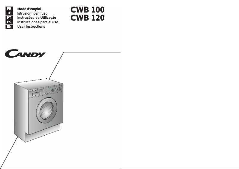 Page 1 de la notice Manuel utilisateur Candy CWB 120/1-80S