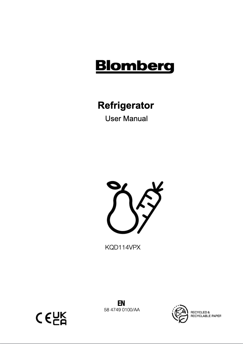 Page n°1 - Mode d'emploi Blomberg KQD114VPX
