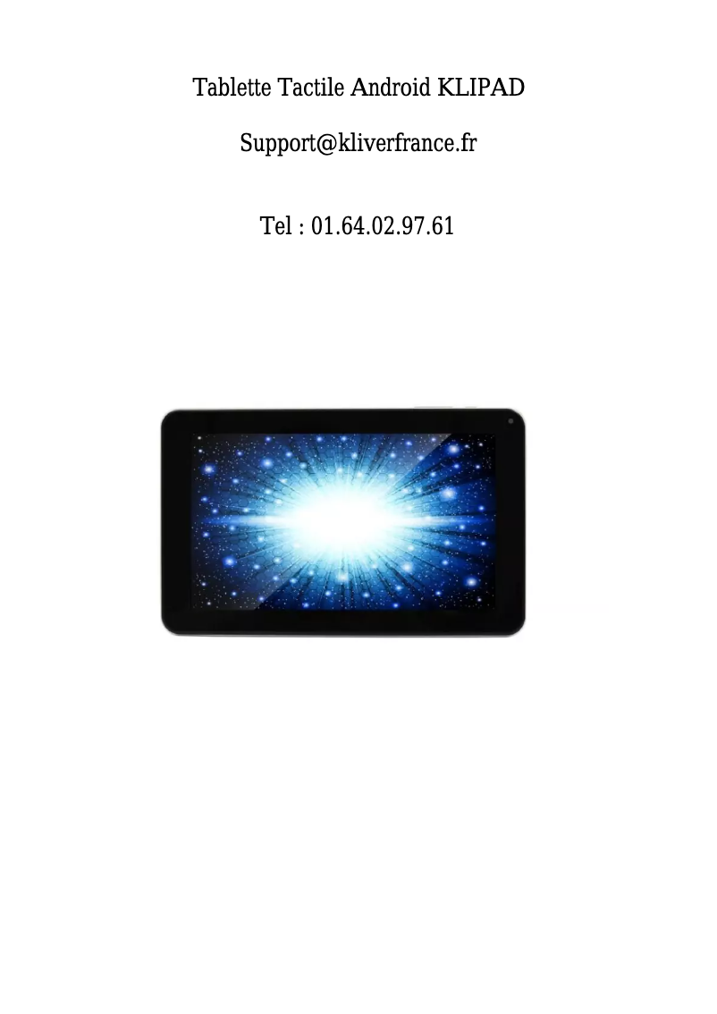 Page n°1 - Manuel utilisateur Kliver Klipad 9