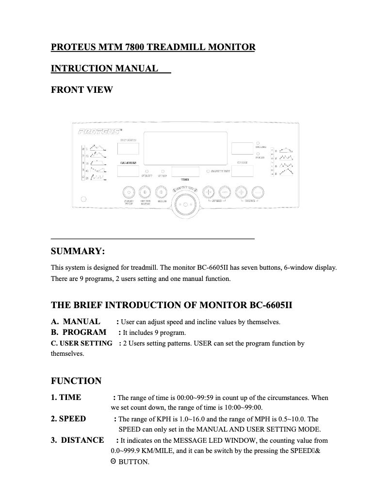 Page n°1 - Manuel utilisateur Proteus MTM-7800