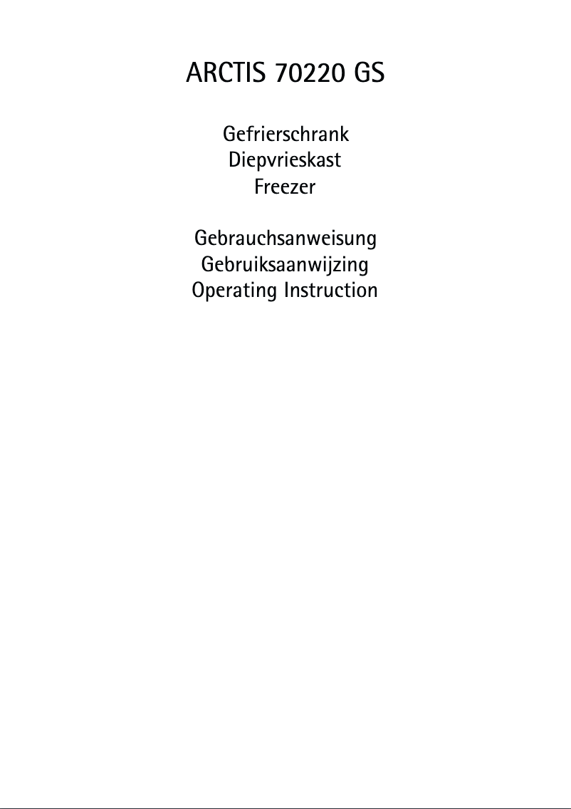 Page n°1 - Manuel utilisateur AEG-Electrolux 70220 GS