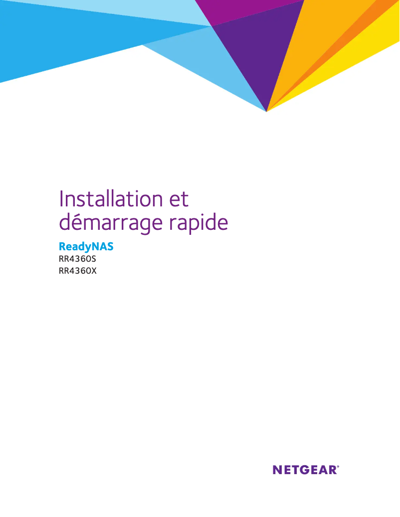 Page 1 de la notice Guide d'installation Netgear ReadyNAS RR4360X