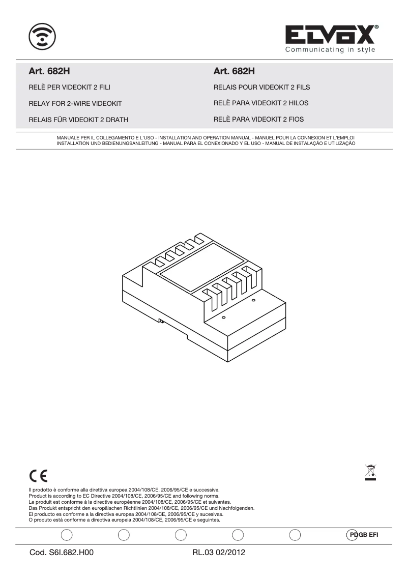 Page 1 de la notice Manuel utilisateur Vimar ELVOX 682H