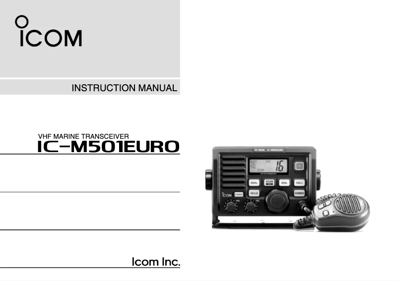 Image de la première page du manuel de l'appareil IC-M501
