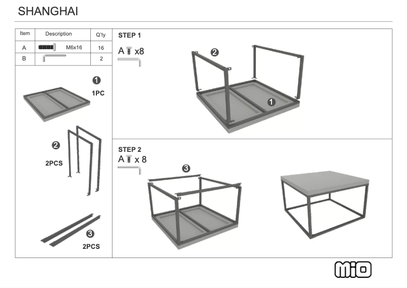 Page 1 de la notice Manuel utilisateur Mio Shanghai