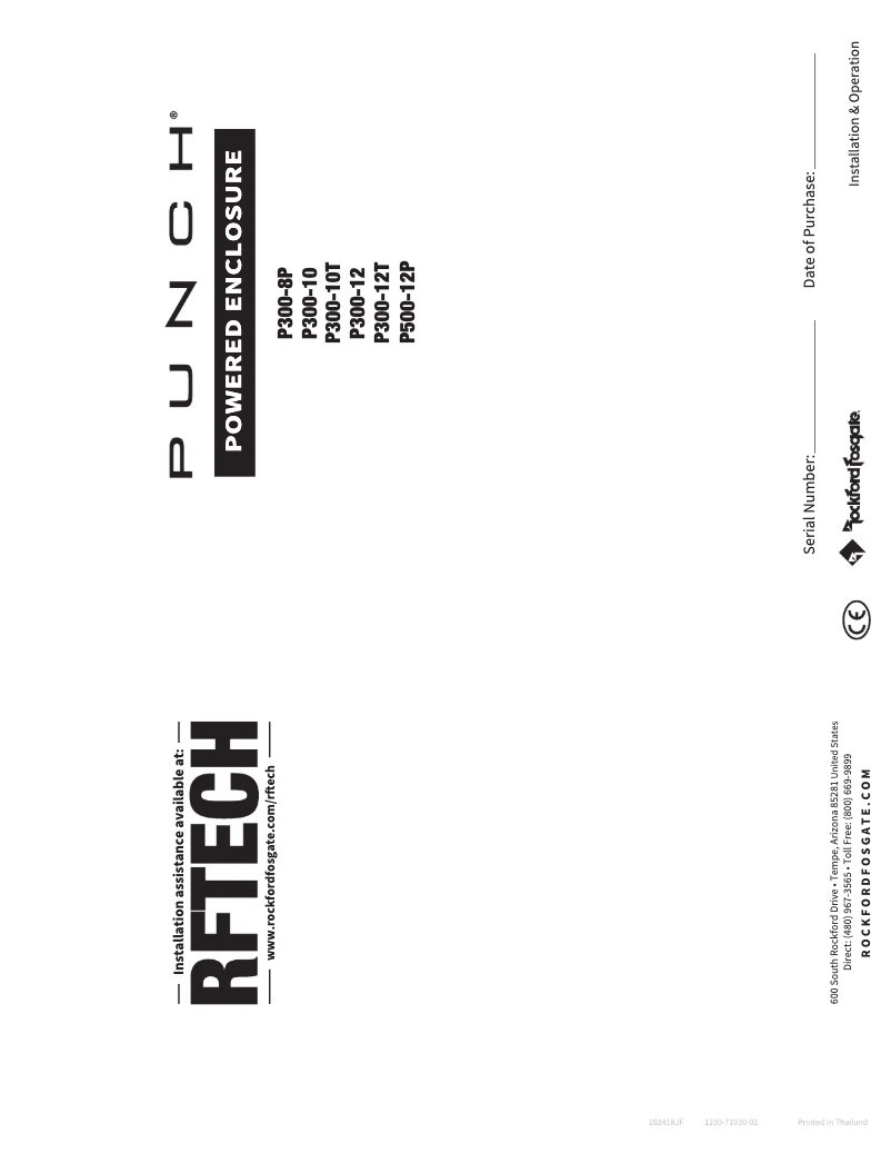 Imagen de la primera página del manual del dispositivo Punch P300-10T