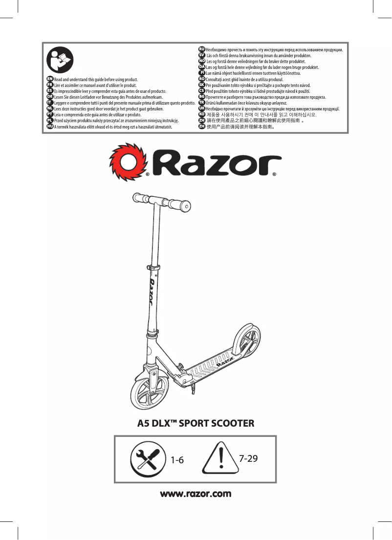 Page 1 de la notice Manuel utilisateur Razor A5 DLX