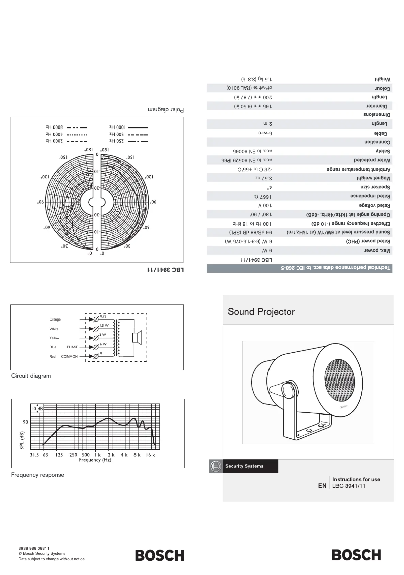 Image de la première page du manuel de l'appareil LBC 3941/11