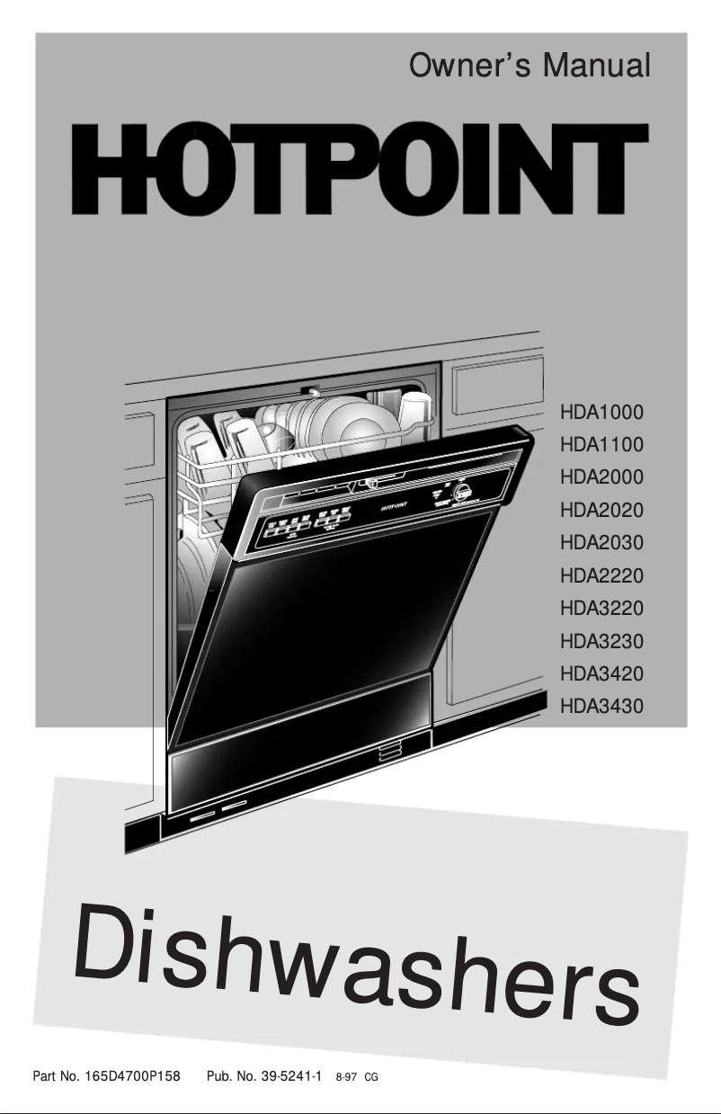 Page n°1 - Manuel d'utilisation et d'entretien Hotpoint HDA3230ZWW