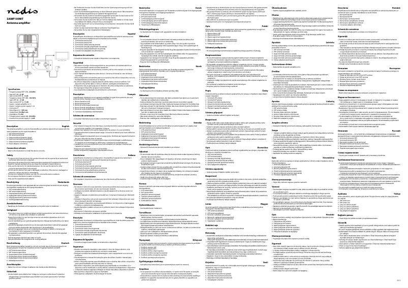Page 1 de la notice Manuel utilisateur Nedis SAMP100WT