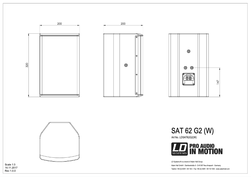 Página 1 del manual Ficha técnica LD Systems SAT 62 G2