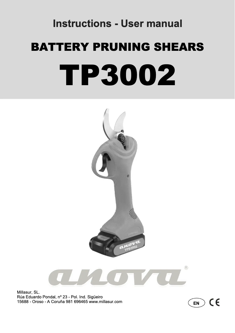 Página 1 del manual Manual de usuario Anova TPB3002