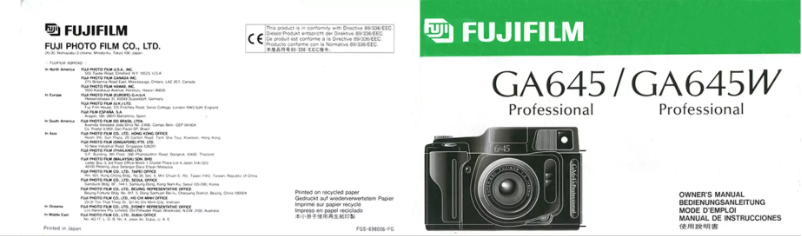 Image de la première page du manuel de l'appareil GA645W Professional