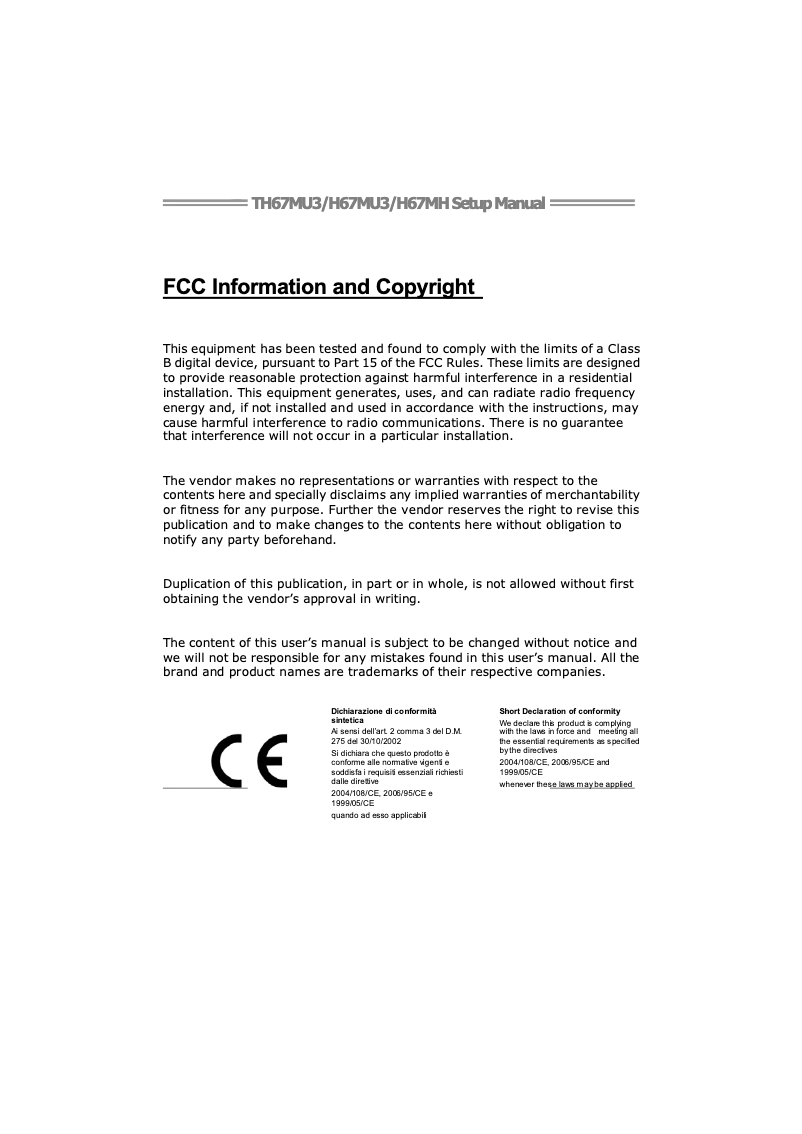 Page 1 de la notice Manuel utilisateur Biostar H67MH