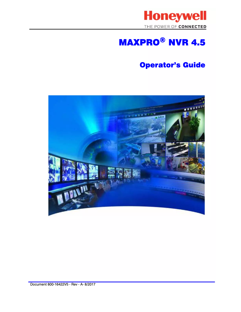 Page 1 de la notice Manuel utilisateur Honeywell Maxpro NVR 4.5