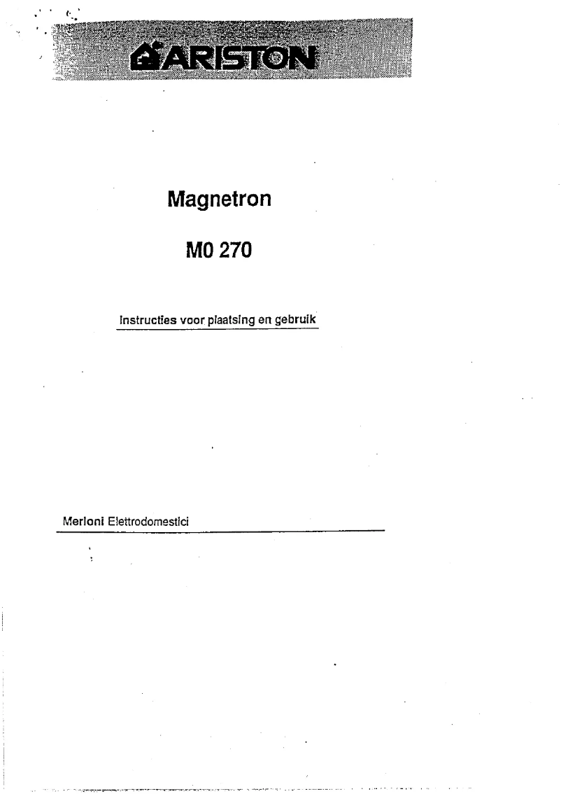 Image de la première page du manuel de l'appareil MO 270