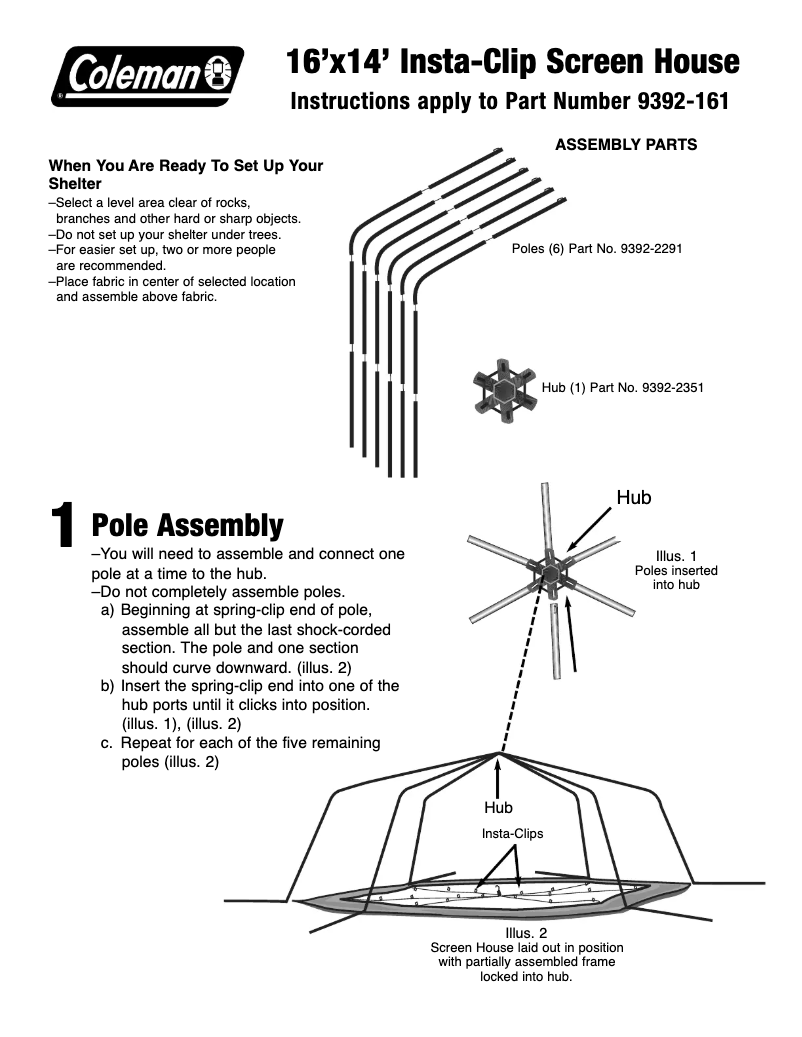 Página 1 del manual Manual de usuario Coleman Insta-Clip Screen House