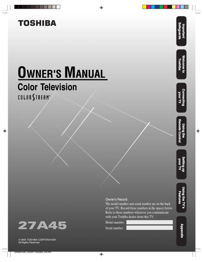Image de la première page du manuel de l'appareil 27A45
