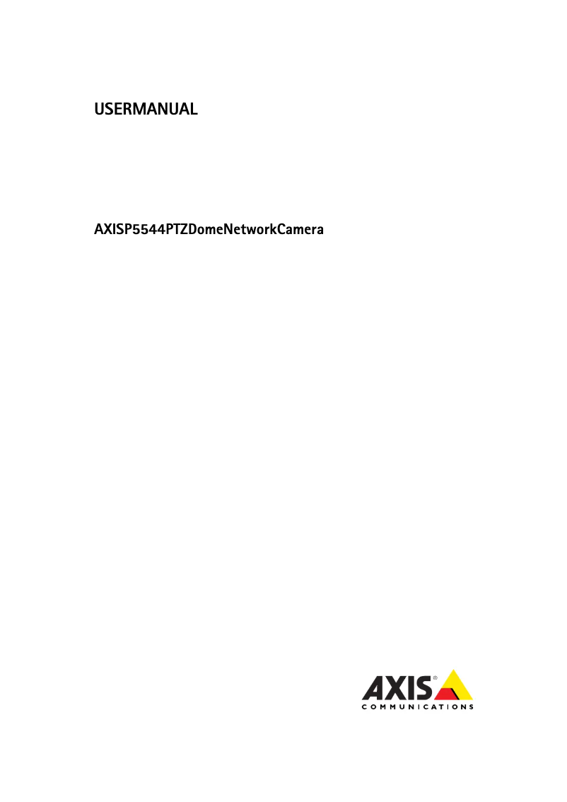 Page 1 de la notice Manuel utilisateur Axis P5544 PTZ