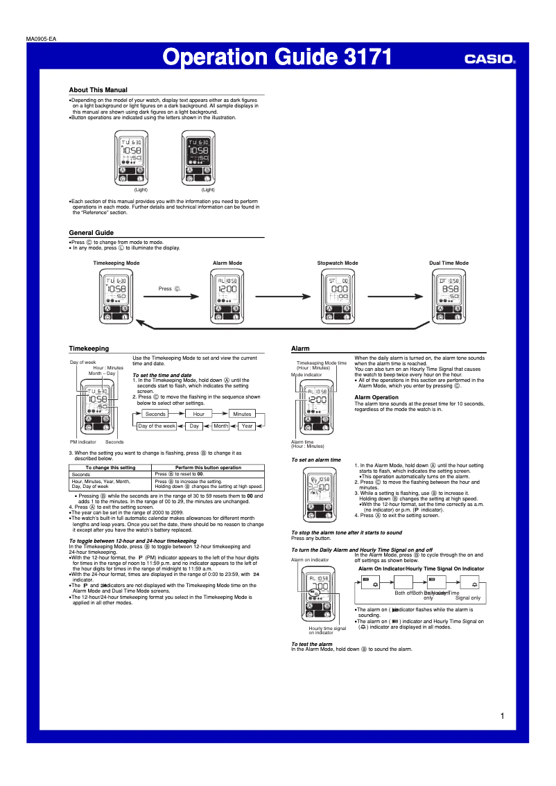Page n°1 - Manuel utilisateur Casio LDF-51-4A