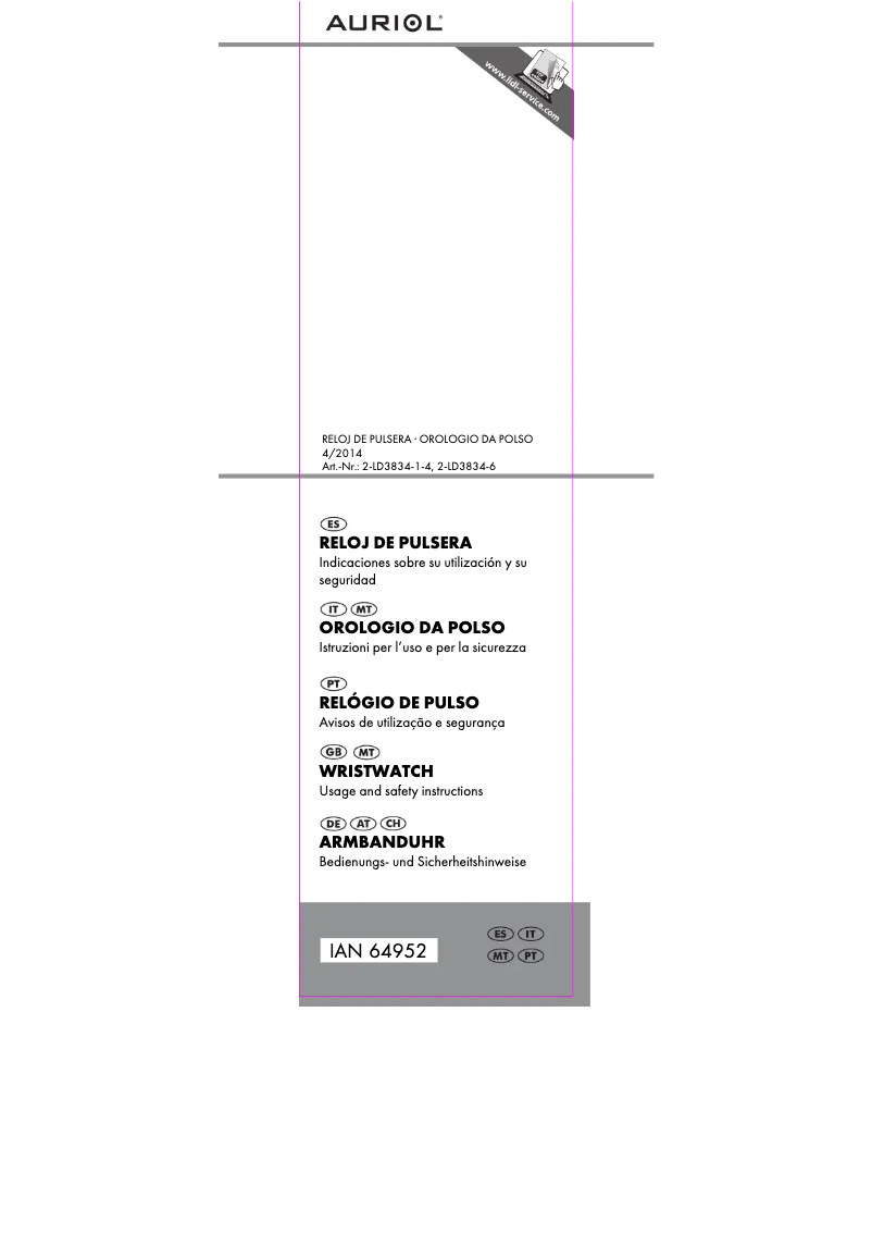 Image de la première page du manuel de l'appareil IAN 64952