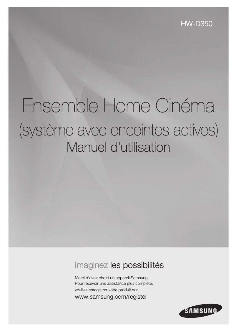 Page 1 de la notice Manuel utilisateur Samsung HW-D350
