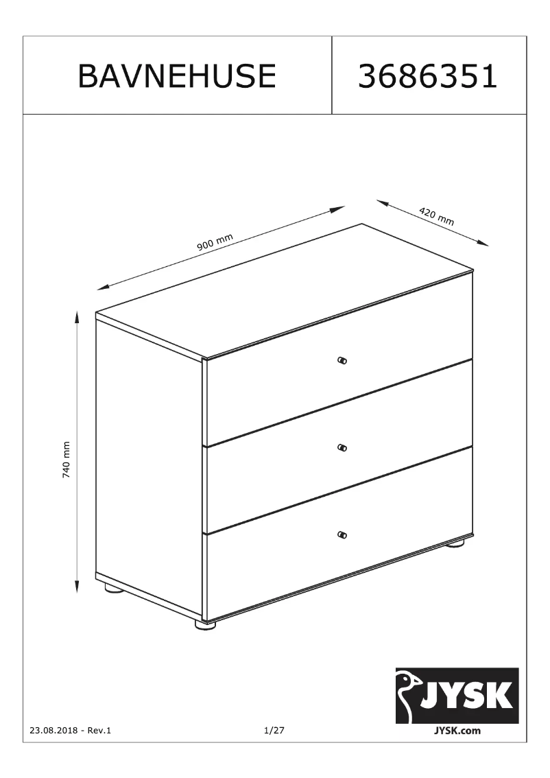 Page 1 de la notice Manuel utilisateur JYSK Bavnehuse