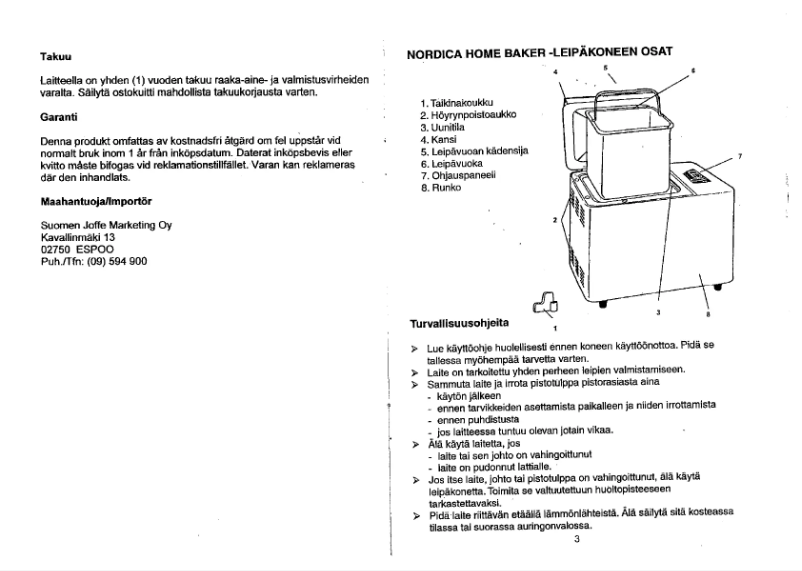 Page 1 de la notice Manuel utilisateur OBH Nordica 6572