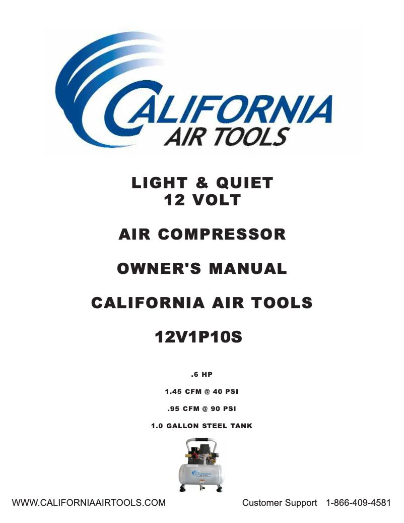 Page n°1 - Manuel utilisateur California Air Tools 12V1P10S
