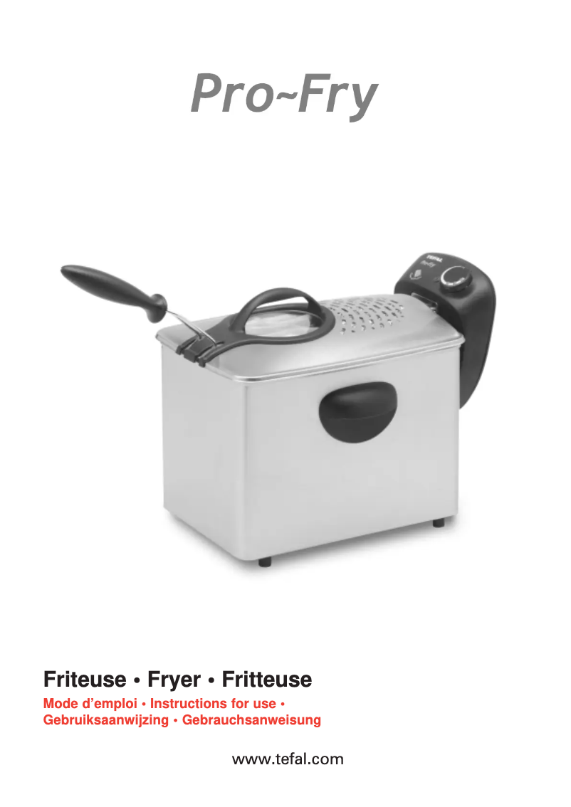 Page 1 of the manual User Manual Tefal Pro Fry Filtra FR4007