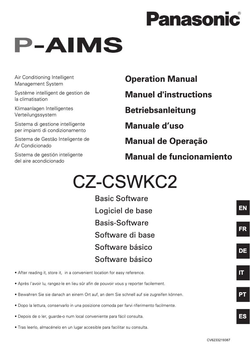 Página 1 del manual Manual de usuario Panasonic CZ-CSWKC2