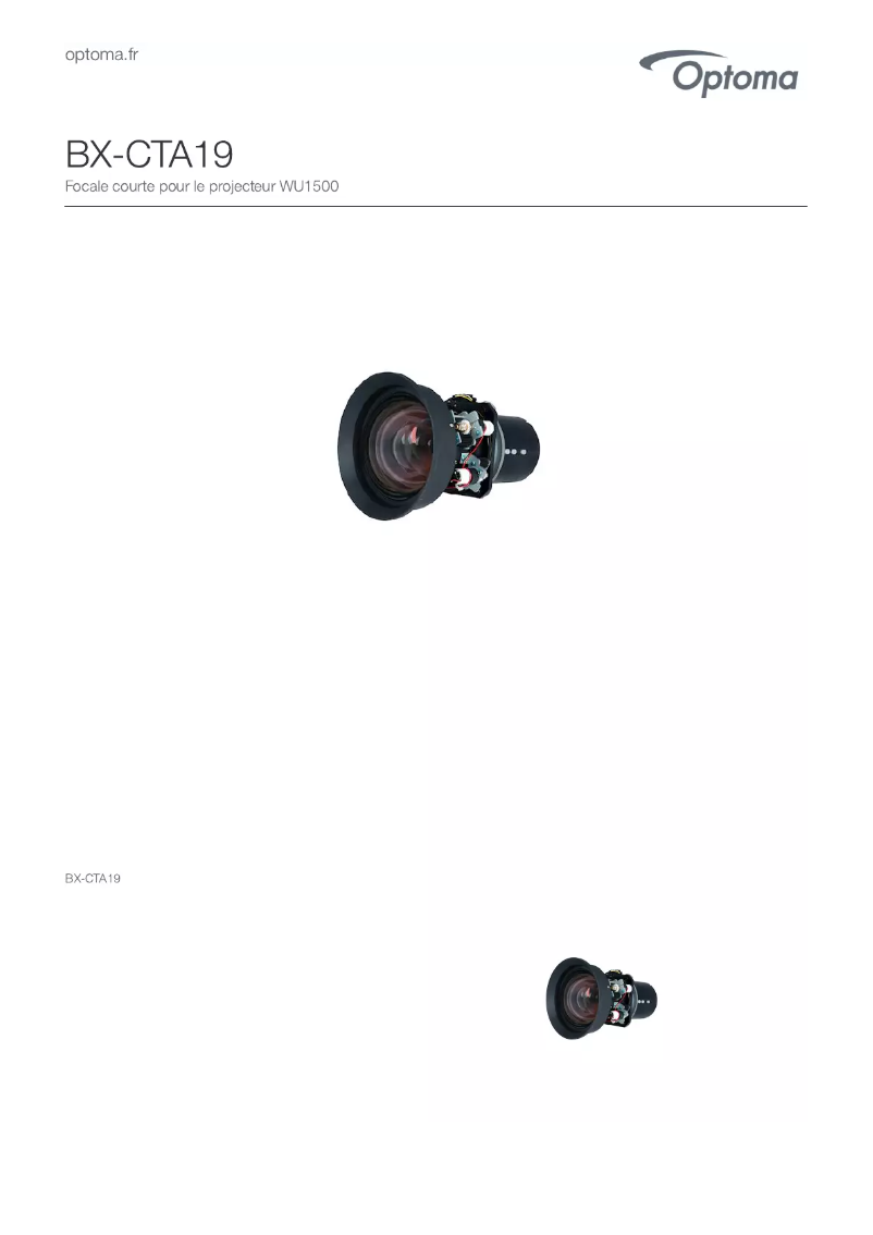 Page n°1 - Manuel utilisateur Optoma BX-CTA19