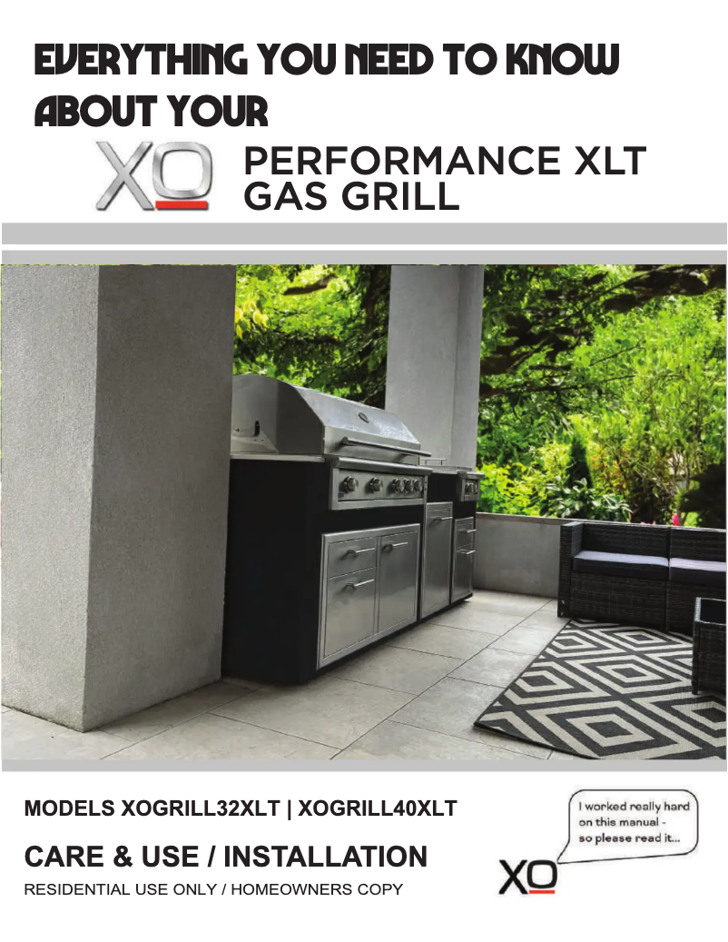Page 1 de la notice Manuel utilisateur XO XOGRILL40XLTL