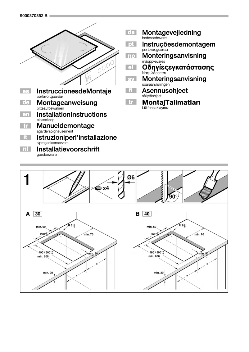 Page 1 de la notice Manuel utilisateur Neff Domino NK 1420 N