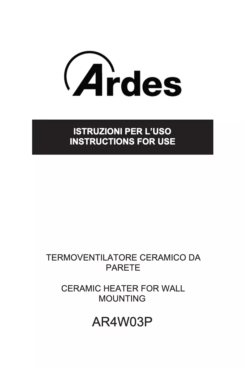 Imagen de la primera página del manual del dispositivo AR4W03P