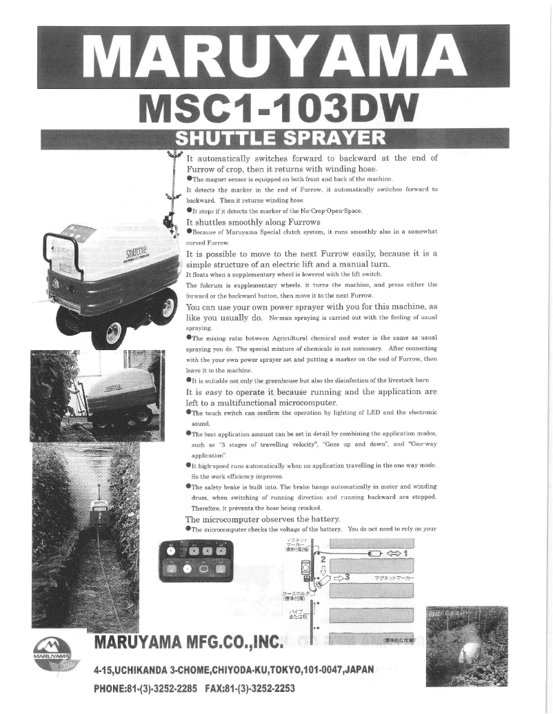Page n°1 - Manuel utilisateur Maruyama Shuttle Sprayer