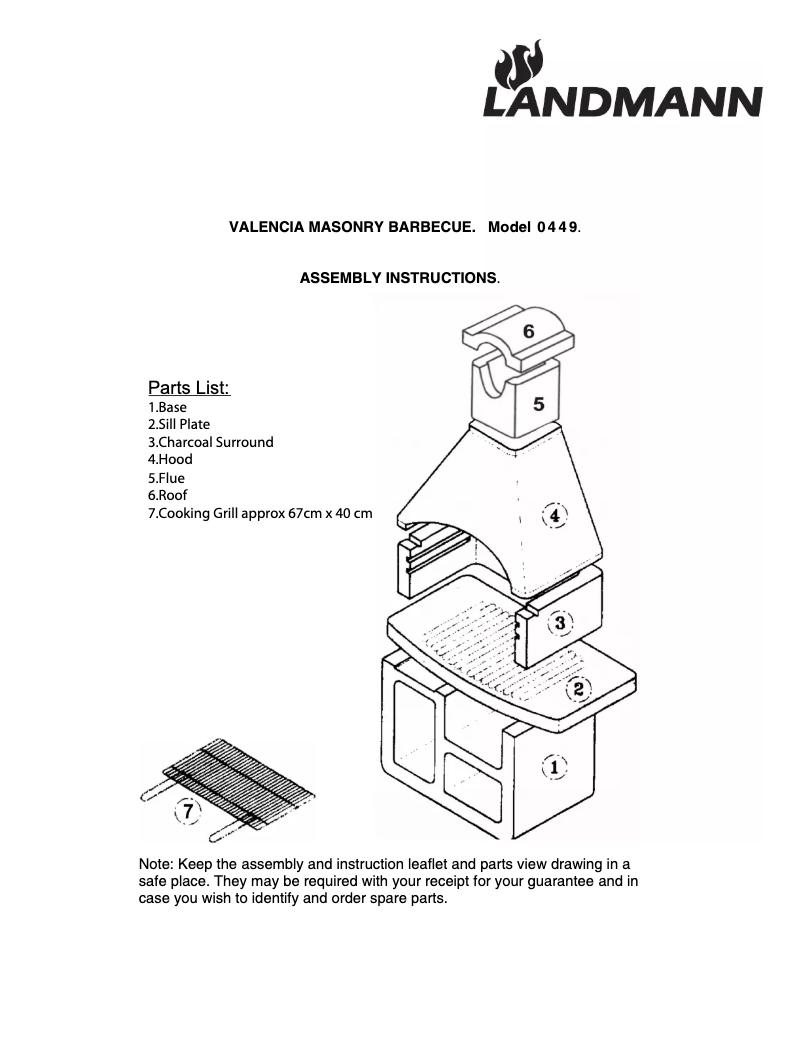 Page 1 de la notice Manuel utilisateur Landmann Valencia 0449