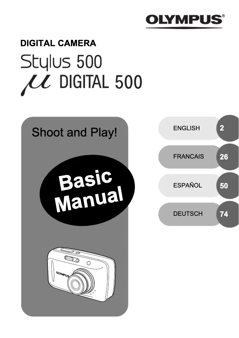 Page 1 de la notice Manuel utilisateur Olympus Stylus 500