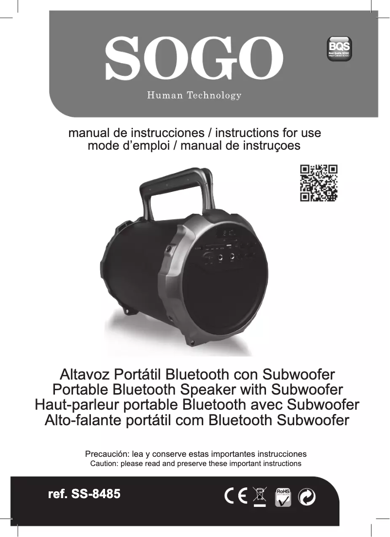 Page n°1 - Manuel utilisateur Sogo SS-8485