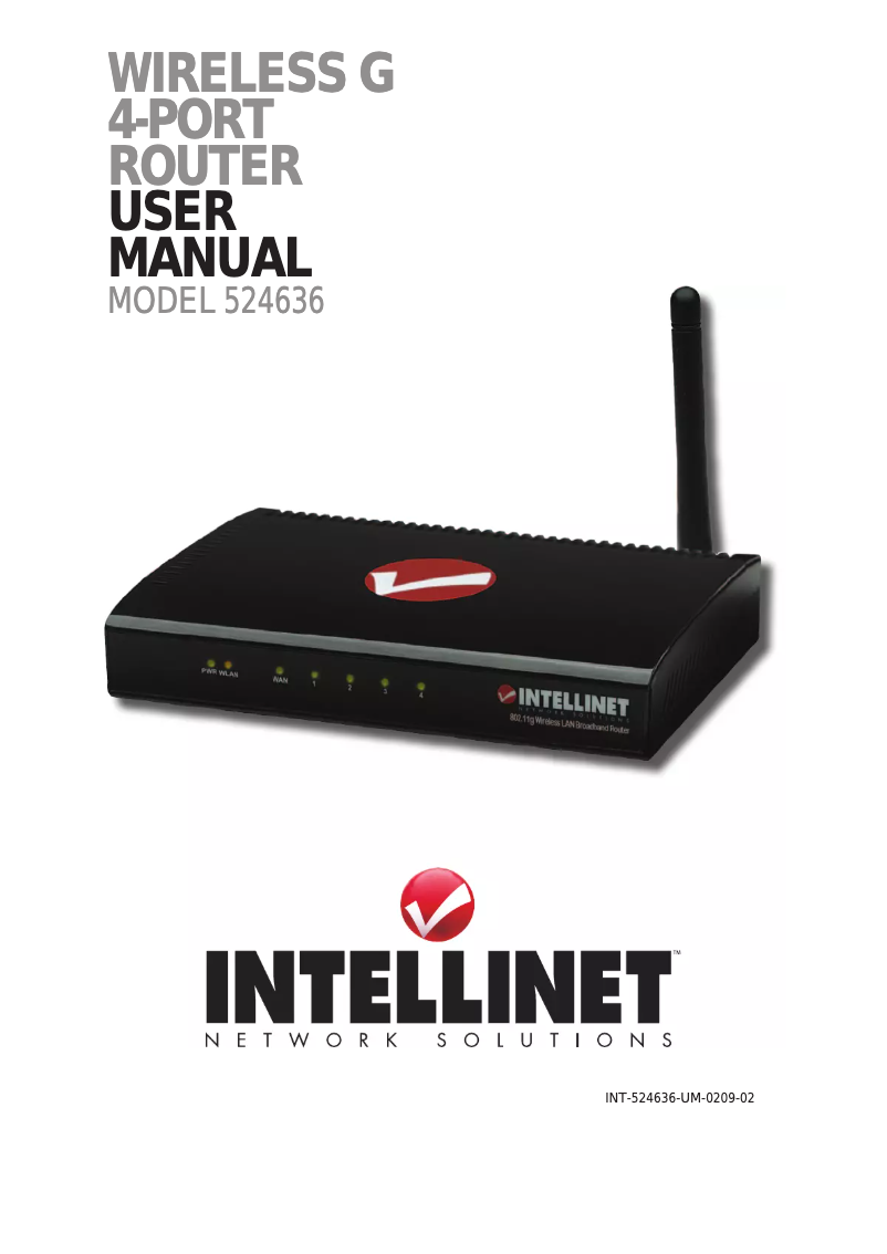 Page 1 de la notice Manuel utilisateur Intellinet Wireless G 4-Port Router 524636