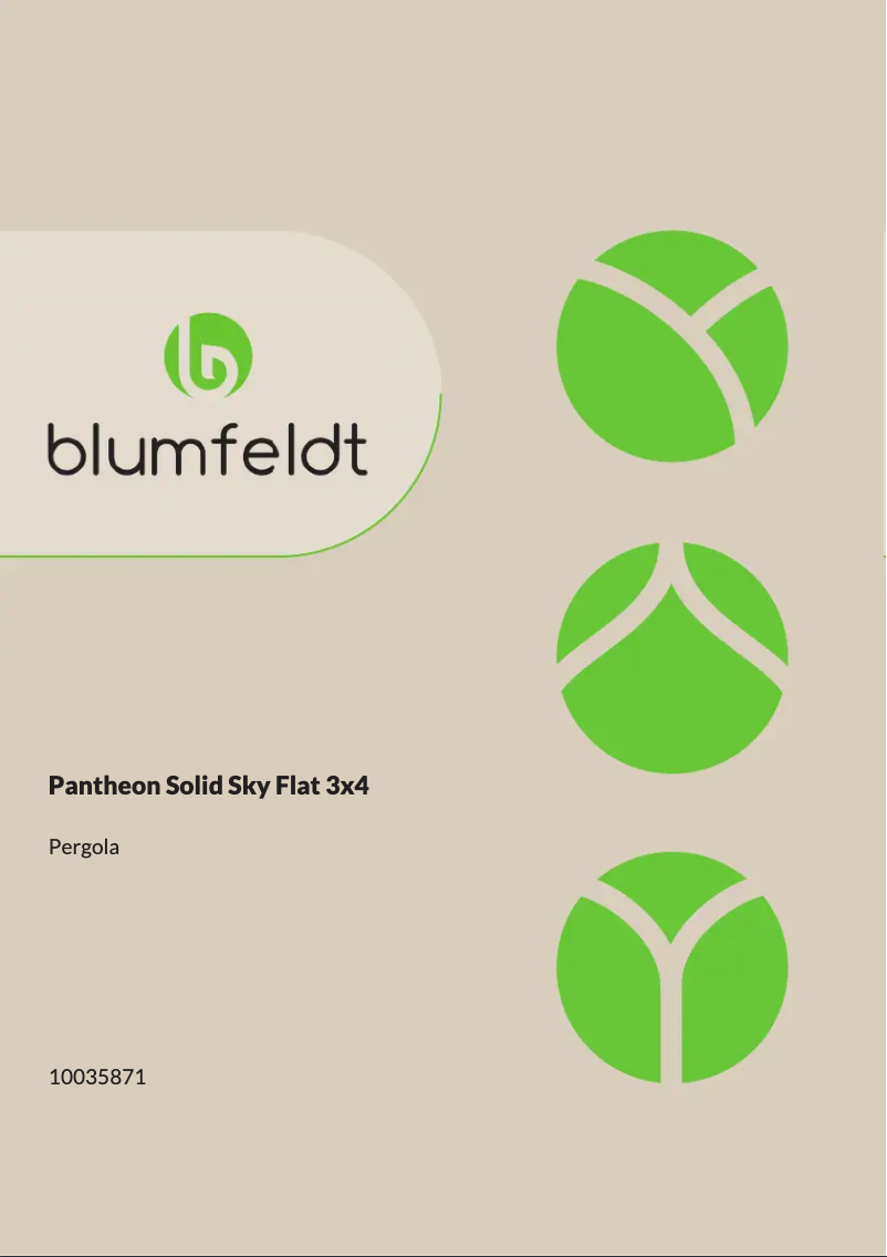 Image de la première page du manuel de l'appareil Pantheon Solid Sky Flat
