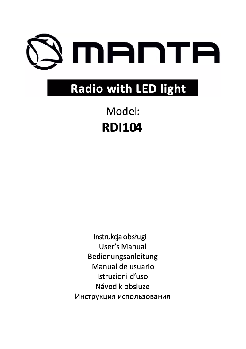 Page n°1 - Manuel utilisateur Manta RDI104